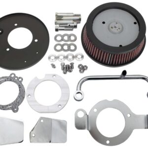 High Performance Air Cleaner With Breather Kit for Milwaukee Eight Chrome Servo Motor Cover, Breather Tube and Bracket Chrome