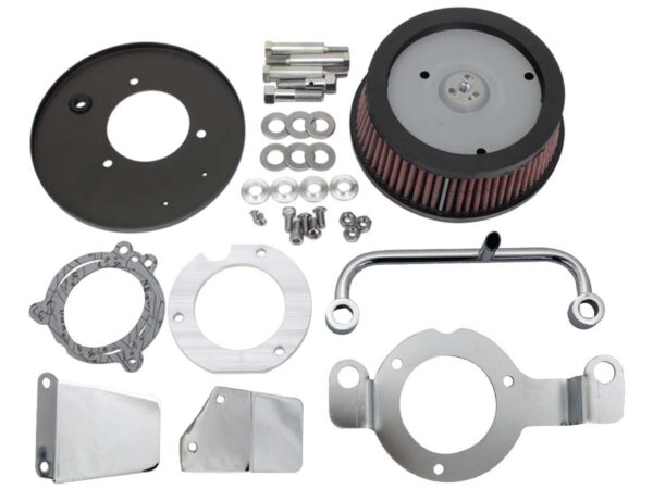 High Performance Air Cleaner With Breather Kit for Milwaukee Eight Chrome Servo Motor Cover, Breather Tube and Bracket Chrome