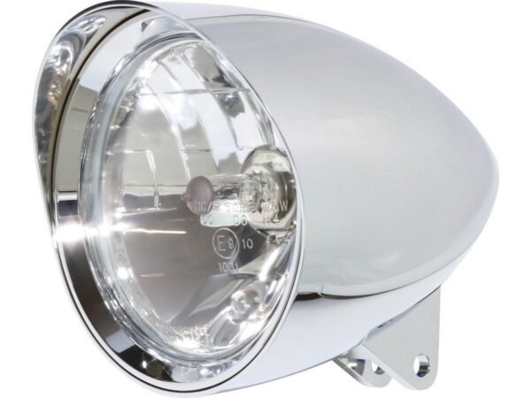 Classic 1 5 3/4" Headlight With Visor Chrome H4