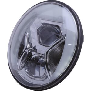 Type 8 7" LED Cornering Headlight Insert with Daytime Running and Position Light Chrome Clear Reflector LED