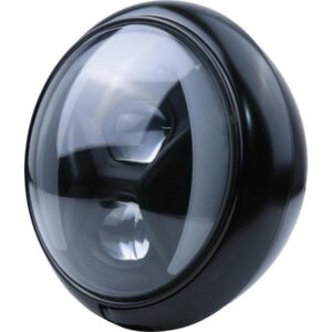 HD-Style Type 8 7" Cornering Headlight with Daytime Running and Position Light Black Powder Coated Reflector LED
