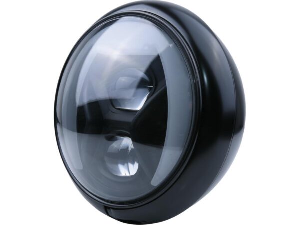 HD-Style Type 8 7" Cornering Headlight with Daytime Running and Position Light Black Powder Coated Reflector LED