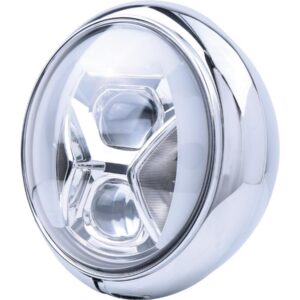HD-Style Type 8 7" Cornering Headlight with Daytime Running and Position Light Chrome Reflector LED