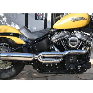 Bomb V2 Exhaust System , Polished Smooth Heat Shield, Polished Open High End Cap, Polished 4"