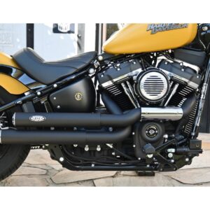 Drager Drag Exhaust System , Polished Smooth Heat Shield, Polished Smooth End Cap, Black 70 mm