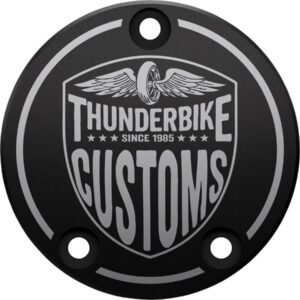 New Custom Point Cover 3-hole, with Thunderbike Logo Black Anodized