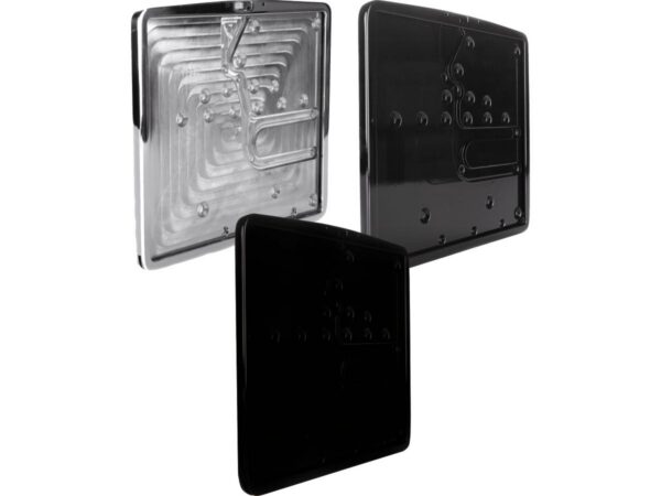 Inside License Plate Base Plate Swedish Size 155x175mm Flat Black Satin