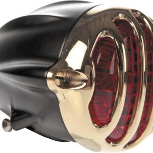 Alcatraz LED Taillight without Mounting Bracket Brass Polished Matte Black Powder Coated Red Dual Filament
