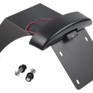 License Plate Bracket Kit for Fat Bob with License Plate Light Black Powder Coated