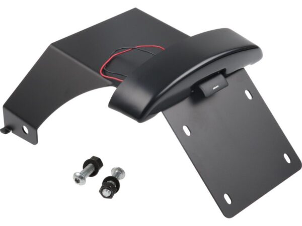 License Plate Bracket Kit for Fat Bob with License Plate Light Black Powder Coated
