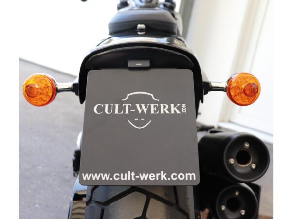 License Plate Bracket Kit for Fat Bob with License Plate Light Black Powder Coated — изображение 3