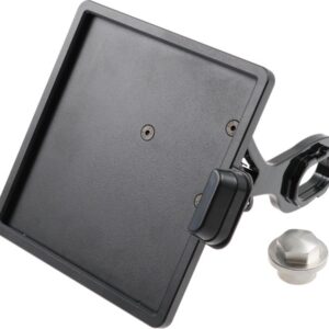 Slide-In Frame Side Mount License Plate Bracket Germany 180 x 200 mm Black Powder Coated