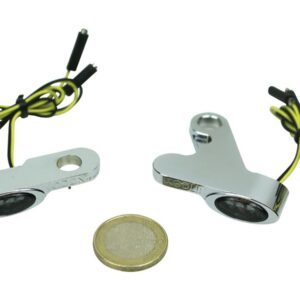 Elypse Front Turn Signals for M8 Softail Chrome Smoke LED