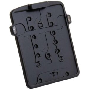 Slide-in Licence Base Plate Including 3-1 Turn Signals (smoked lens) and License Plate Light, German Size 180x200mm Satin Black Powder Coated