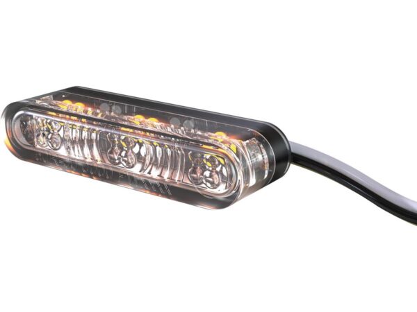 Star-MX1 Pro LED Turn Signal/Position Light Module Height(mm): 8 , Width(mm): 38 , Depth(mm): 12, Approved for vertical and horizontal installation Tinted LED