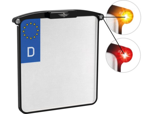 ALL-IN-ONE NANO License Plate Base Plate 3 in 1 and License Plate Light, Austria Size Black Anodized — изображение 3