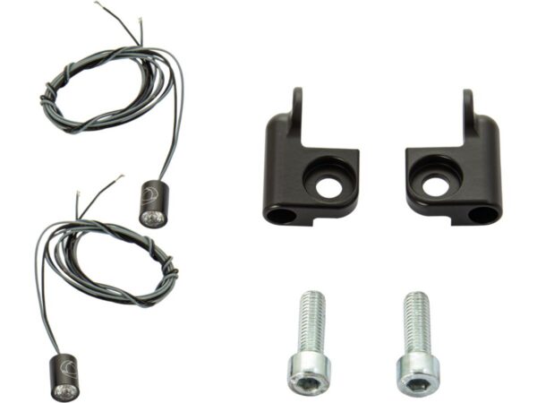 Handlebar Side Mount Turn Signals for Sportster S Black Black Powder Coated Clear LED — изображение 3