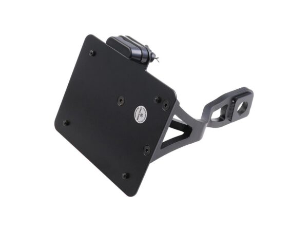 Sidemount License Plate Bracket Kit Switzerland 180 x 140 mm Black Powder Coated