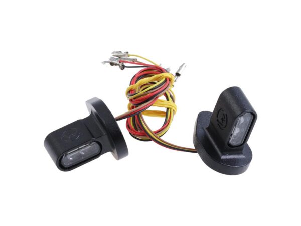 Shorty Rear Turn Signal/Taillight/Brake Light with Bracket Set for Indian Scout Black Smoke LED