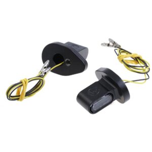 Shorty Front Turn Signal with Bracket Set for Indian Scout Black Smoke LED