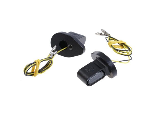 Shorty Front Turn Signal with Bracket Set for Indian Scout Black Smoke LED