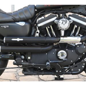 Drager Drag Exhaust System , Polished Smooth Heat Shield, Polished Smooth End Cap, Black 2,5"