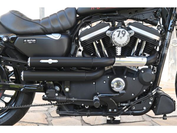 Drager Drag Exhaust System , Polished Smooth Heat Shield, Polished Smooth End Cap, Black 2,5"