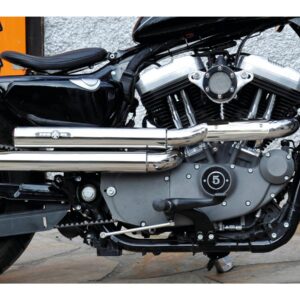 Drager Drag Exhaust System , Polished Smooth Heat Shield, Polished Smooth End Cap, Polished 2,5"