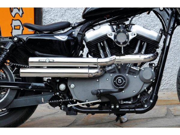 Drager Drag Exhaust System , Polished Smooth Heat Shield, Polished Smooth End Cap, Polished 2,5"