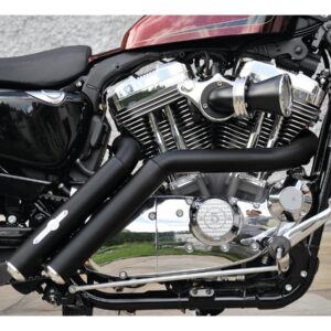 Firestarter Exhaust System , Without Heat Shield, Polished Smooth End Cap, Black 2,5"