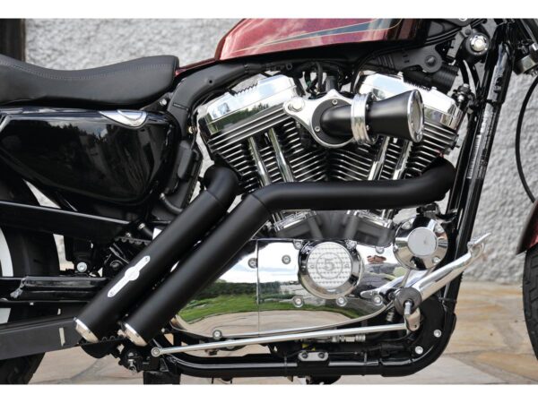 Firestarter Exhaust System , Without Heat Shield, Polished Smooth End Cap, Black 2,5"
