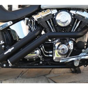 Firestarter Exhaust System , Without Heat Shield, Polished Smooth End Cap, Black 2,5"