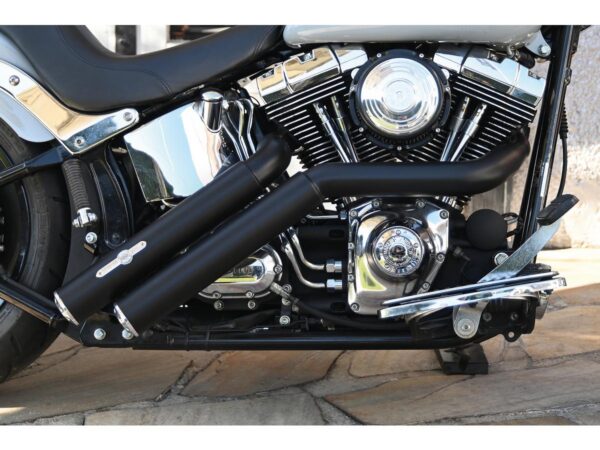 Firestarter Exhaust System , Without Heat Shield, Polished Smooth End Cap, Black 2,5"