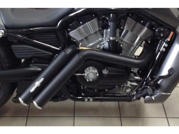 Firestarter Exhaust System , Polished Smooth Heat Shield, Polished Smooth End Cap, Black 2,5"