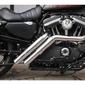 Firestarter Midcontrol Exhaust System , Polished Smooth Heat Shield, Polished Smooth End Cap, Polished 2,5"