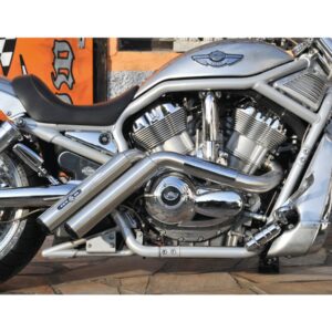 Firestarter Exhaust System , Polished Smooth Heat Shield, Polished Smooth End Cap, Polished 2,5"