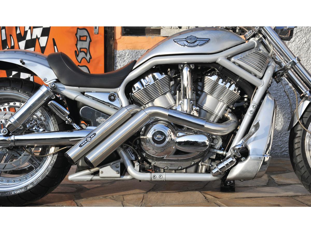 Firestarter Exhaust System , Polished Smooth Heat Shield, Polished Smooth End Cap, Polished 2,5"