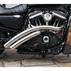 Rainbow Down Under Exhaust System , Without Heat Shield, Polished Smooth End Cap, Polished 2,5"