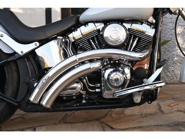 Rainbow Down Under Exhaust System , Without Heat Shield, Polished Smooth End Cap, Polished 2,5"