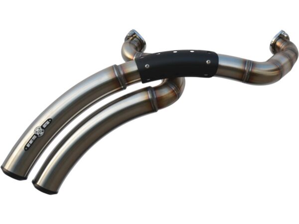 Rainbow Down Under Exhaust System , Raw Smooth Heat Shield, Polished Smooth End Cap, Outline 2,5"