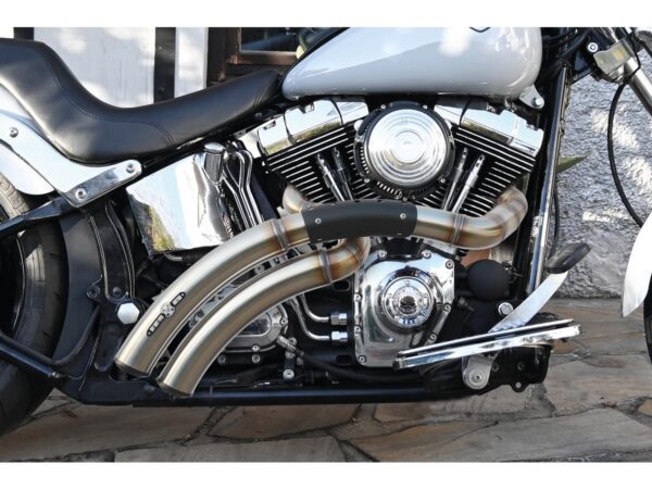 Rainbow Down Under Exhaust System , Raw Smooth Heat Shield, Polished Smooth End Cap, Outline 2,5"
