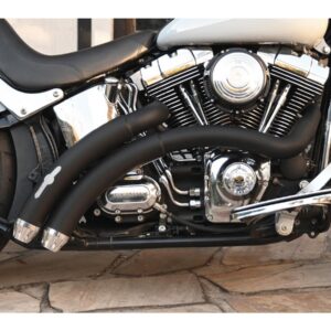Rainbow V2 Exhaust System , Without Heat Shield, Polished Smith and Listen End Cap, Black 2,5"