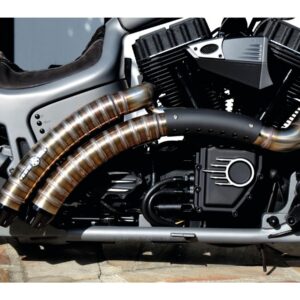 Rainbow V2 Snake on the Road Exhaust System , Black Hole Heat Shield, Black Smith and Listen End Cap, Outline 2,5"