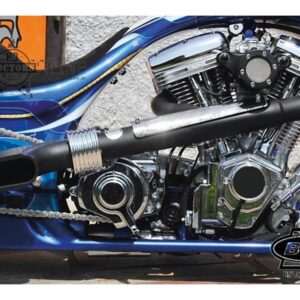 Scale Drager Exhaust System , Polished Smooth Heat Shield, Polished Smooth End Cap, Black 2,5"