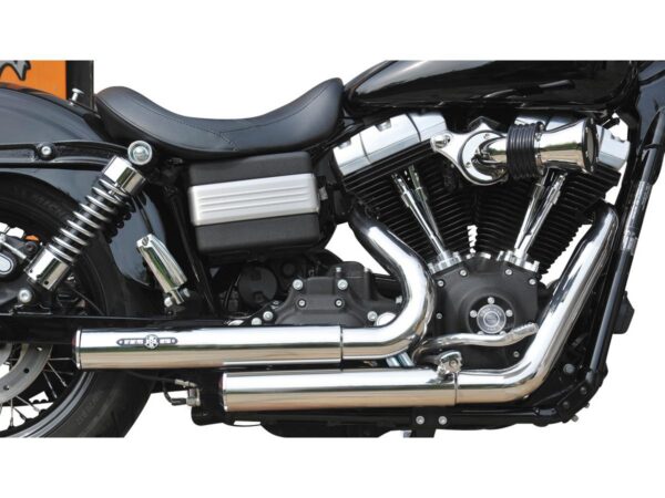 Top Chopp Staggered Exhaust System , Without Heat Shield, Polished Smooth End Cap, Black 2,5"