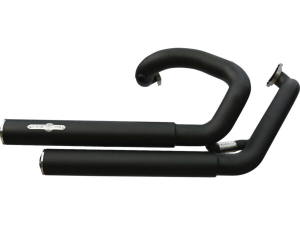 Top Chopp Staggered Exhaust System , Without Heat Shield, Polished Smooth End Cap, Black 2,5"