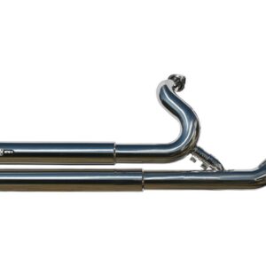 Top Chopp Staggered Floorboard Exhaust System , Without Heat Shield, Polished Smooth End Cap, Polished 2,5"