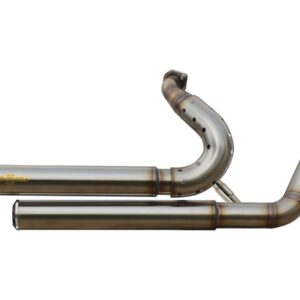 Top Chopp Staggered Exhaust System , Raw Hole Heat Shield, Polished Smooth End Cap, Outline 2,5"