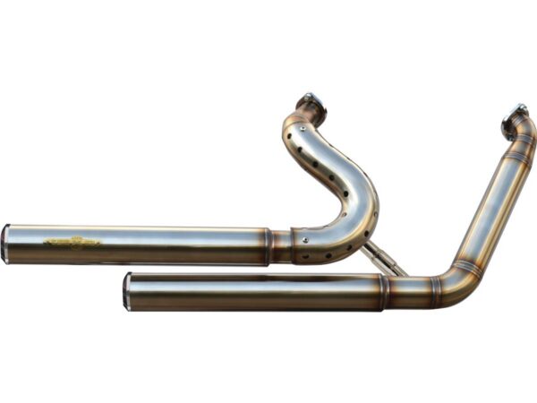 Top Chopp Staggered Floorboard Exhaust System , Raw Hole Heat Shield, Polished Smooth End Cap, Outline 2,5" — изображение 2