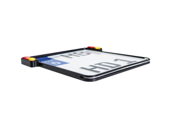 ALL-INN 2.0 License Plate Base Plate Turn Signal/Brake Light/Taillight and License Plate Light, Italy Size 177x177mm Black Anodized — изображение 3